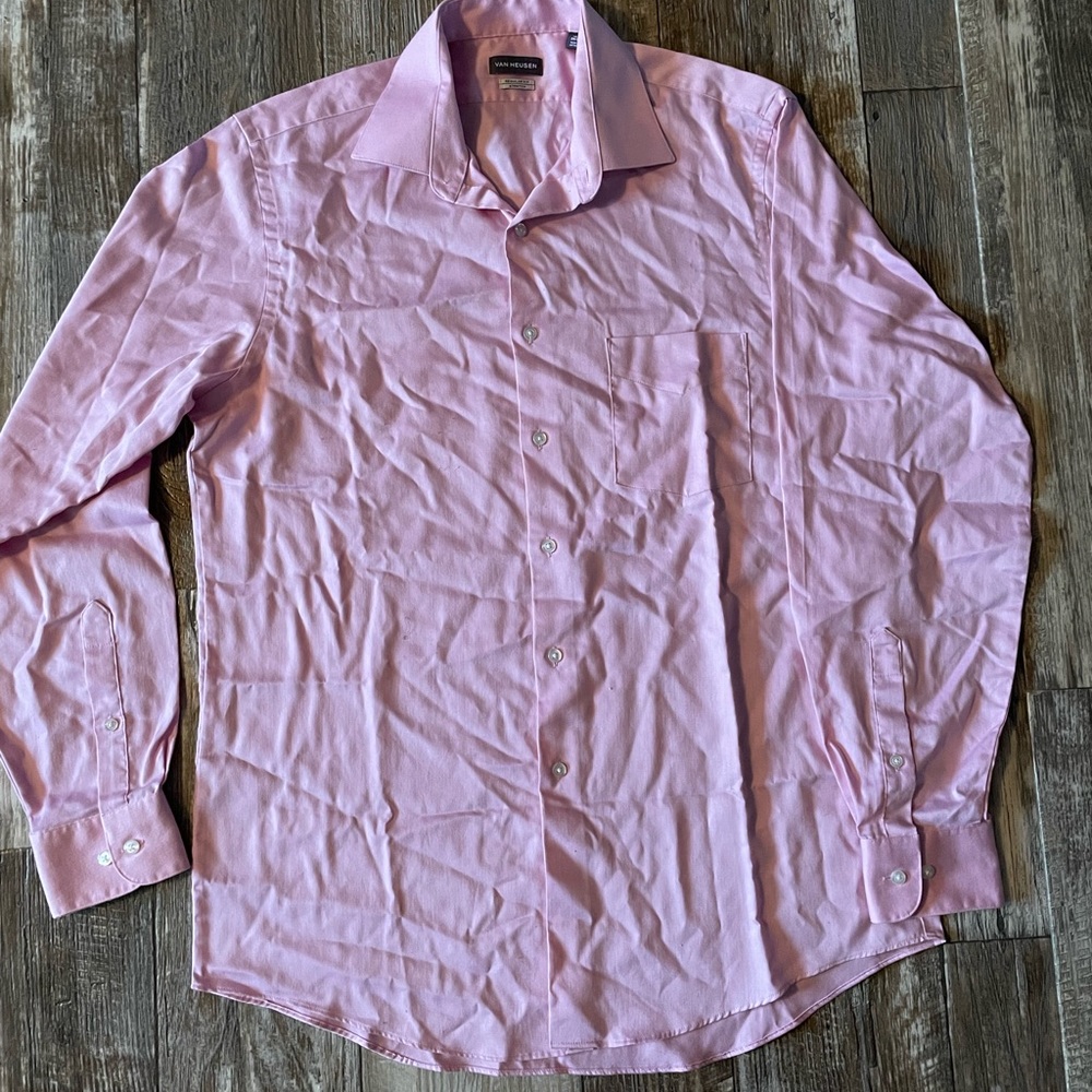Van Heusen Regular Fit Stretch Pink Shirt